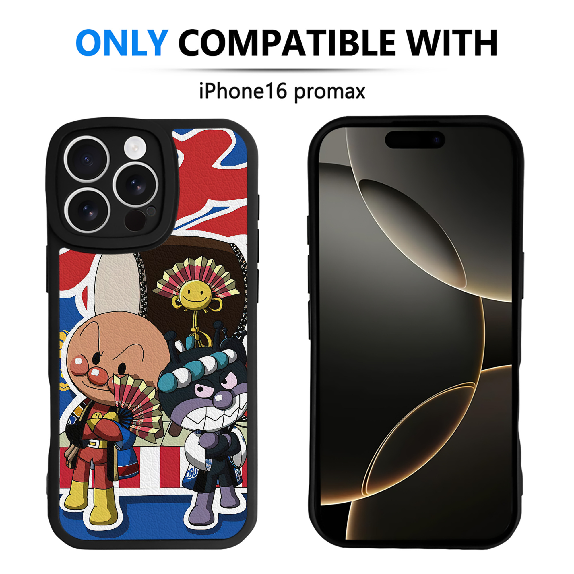 （画像用） アンパンマン Anpanman 【iPhone 16シリーズ対応】シリコンスマホケース（レザー調） 材質：シリコン